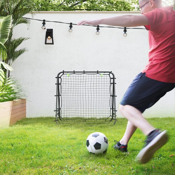 Klappbarer Fußball Rebounder mit verstellbarem Winkel und Netz, 100x95x90 cm, Trainingsgerät für Garten,H 90 x T 100 x B 95 cm