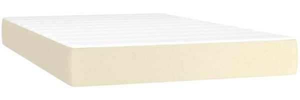 vidaXL Polsterbett mit Matratze & LED Creme 120x200 cm Kunstleder [3135815] Bild 6
