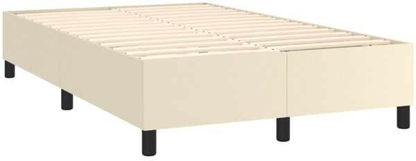 vidaXL Polsterbett mit Matratze & LED Creme 120x200 cm Kunstleder [3135815] Bild 5