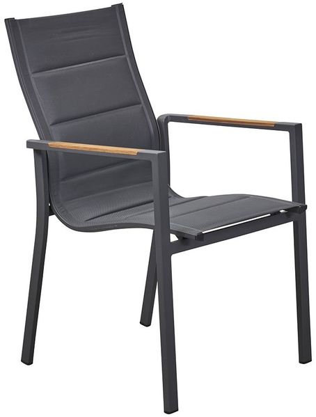 Gartenstuhl Unicamo, Aluminium, Schwarz, 68 x 92 x 57 cm