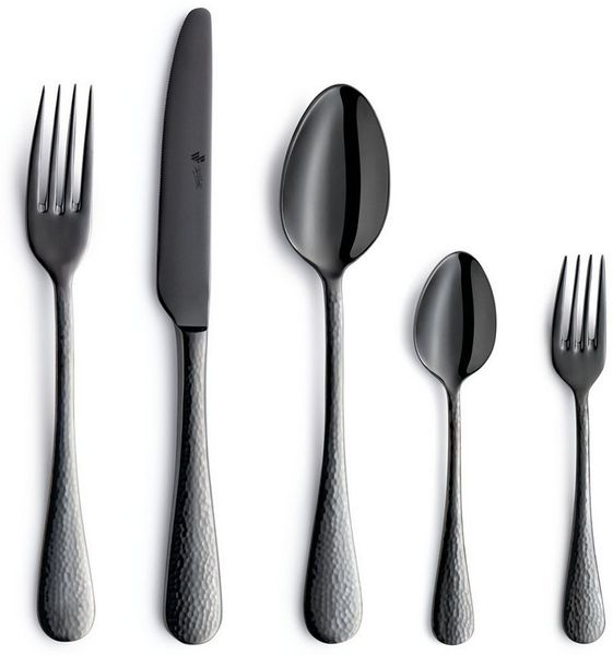 Paul Wirths MONDO Besteckset 30-teilig PVD schwarz gehämmert