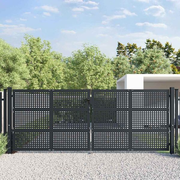 vidaXL Gartentor Anthrazit 400x125 cm Stahl 154573