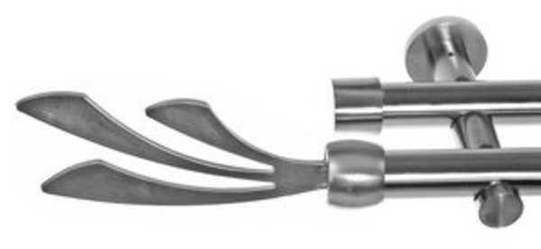 BASIT Gardinenstange Edelstahloptik 20mm mit Wandträgern 120 cm E84, Ø 20 mm, 2-läufig, verschraubt, Metall, H41 120 cm E84 Schweif Bild 6