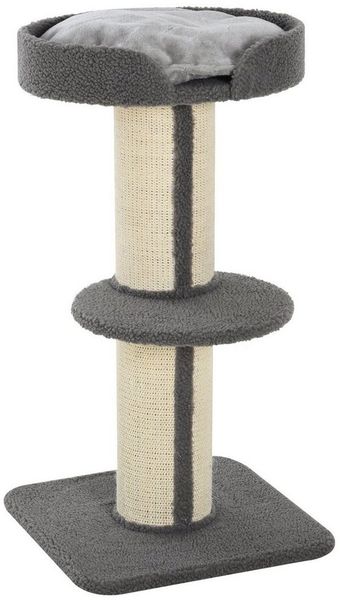 PawHut Kratzbaum Katzenbaum Spielbaum Kratzstamm mit Plattform, Sisal Plüsch Grau, 45 x 45 x 91 cm
