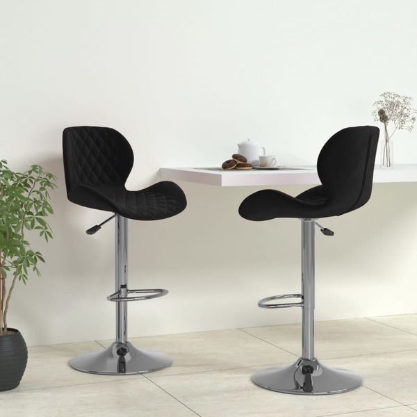 vidaXL Barhocker 2 Stk. Schwarz Samt [334908]