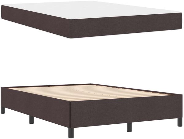 vidaXL Boxspringbett mit Matratze Dunkelbraun 140 x 190 cm Stoff 3398860 Bild 5