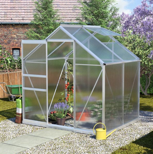 Vitavia Aktionsangebot (inkl. 60 Euro Zubehör): Gewächshaus "Calypso 3000", aluminium eloxiert, 3,0 m²,4 mm HKP