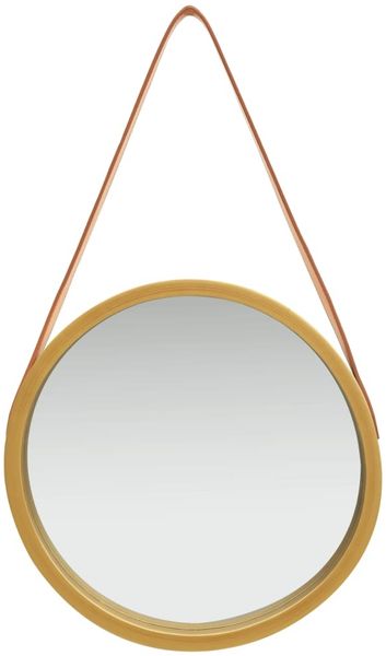 Wandspiegel, Badspiegel mit Gürtel 40 cm Golden de6959