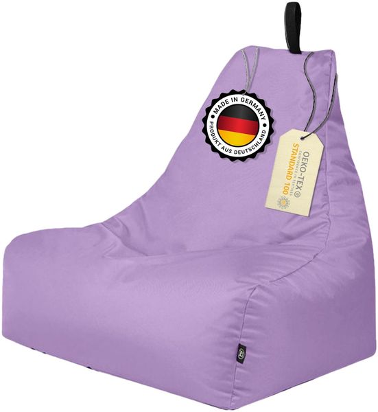 PATCH HOME Lounge Sessel Sitzsack– XXL – Flieder, bequemer Sitzsack aus Luxus-Polyester-Gewebe, bereits befüllt