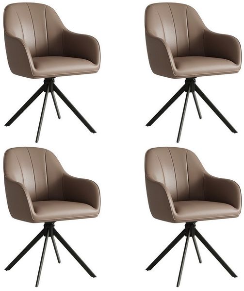 HawthyHome Polsterstuhl 360° drehbar mit Armlehne und Metallbeinen, 4-Fußstuhl (4 St), Moderner Küchenstuhl Esszimmerstuhl für Wohnzimmer & Büro