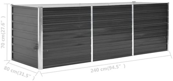 vidaXL Garten-Hochbeet Anthrazit 240 x 80 x 77 cm Verzinkter Stahl 45726 Bild 7