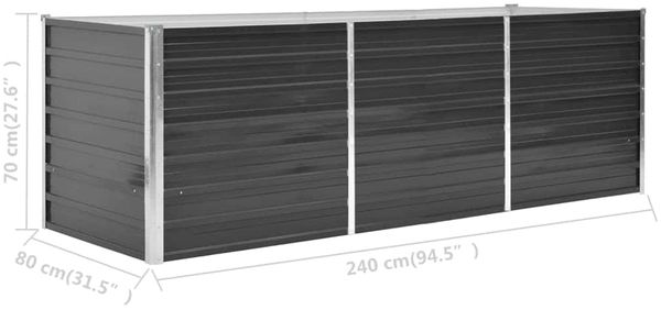 vidaXL Garten-Hochbeet Anthrazit 240 x 80 x 77 cm Verzinkter Stahl 45726 Bild 8