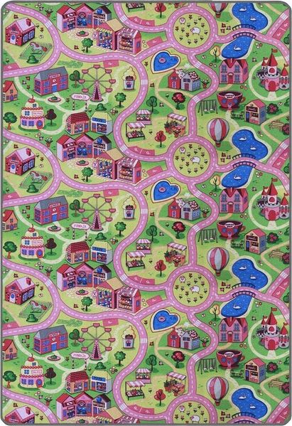 Primaflor-Ideen in Textil Kinderteppich Spielteppich SWEET CITY, Made in Belgium, rechteckig, Höhe: 5 mm, Straßen-Teppich, Straßenbreite ca. 9 cm, Kinderzimmer