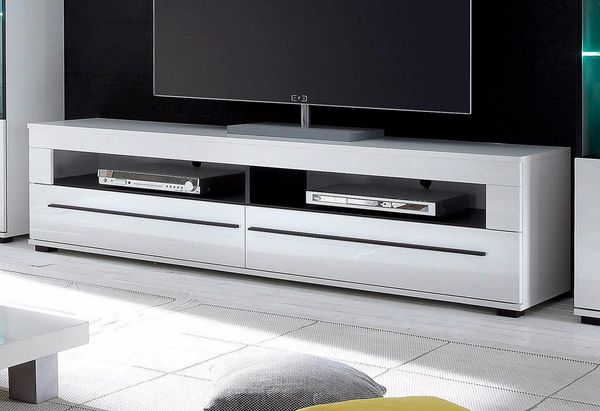 INOSIGN Lowboard modernes TV-Unterteil, Kommode in Eiche Evoke oder weiß, schwarze Stangengriffe, ausreichend Stauraum, vielseitig einsetzbar