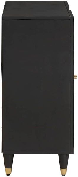 Sideboard, Kommode mit Regal Schwarz 90 x 33 x 75 cm Massivholz Mango Bild 4