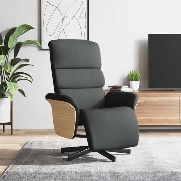 vidaXL Relaxsessel mit Fußteil Dunkelgrau Stoff 356602