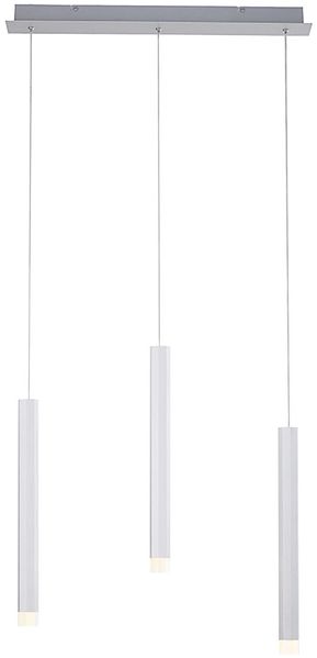 LED Hängeleuchte, Aluminium, Silber, warmweiß, H 120 cm