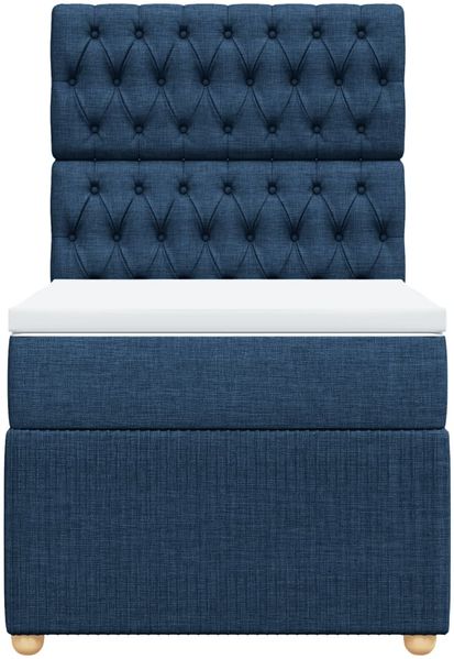 vidaXL Boxspringbett mit Matratze Blau 90x190 cm Stoff 3294224 Bild 6