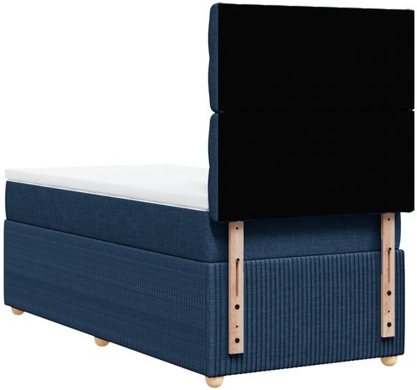 vidaXL Boxspringbett mit Matratze Blau 90x190 cm Stoff 3294224 Bild 8