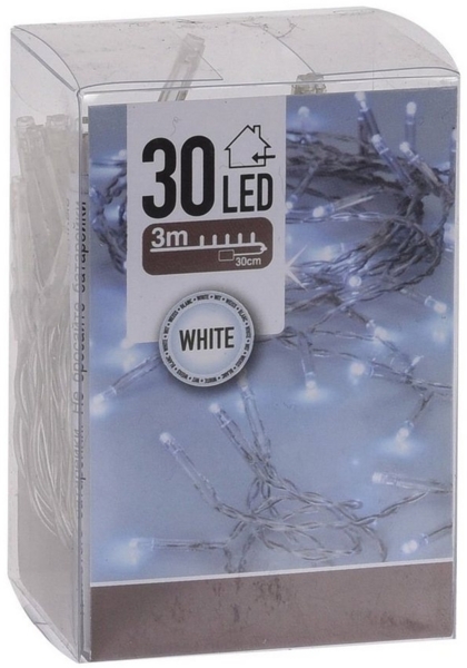 Spetebo LED-Lichterkette Lichterkette mit 30 LED in kalt weiß - 450 cm, Weihnachts Tischlichterkette Deko Beleuchtung mit Timer