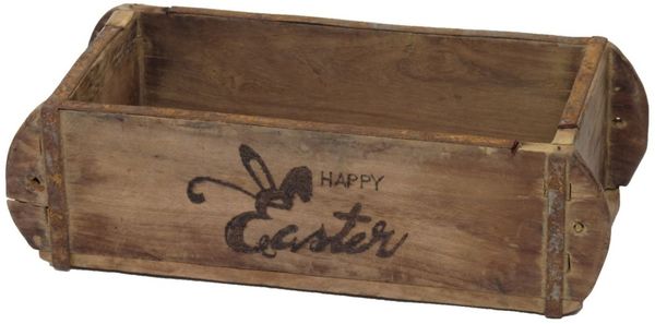 Laursen Ziegelform "happy Easter" Unika alte Backsteinform Holz Box Kiste