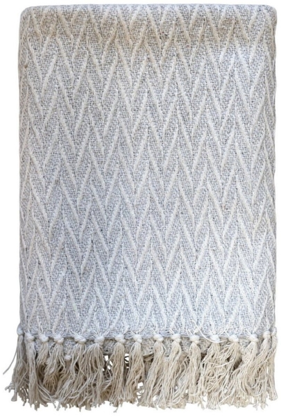 Chic Antique - Decke Plaid Kuscheldecke Wohndecke 150x130cm Muster Grau 16095525