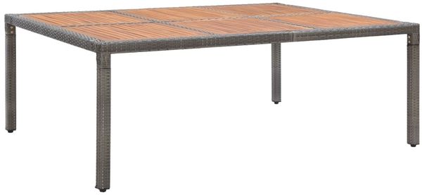 vidaXL Gartentisch Grau 200x150x74 cm Poly Rattan und Akazienholz 46135