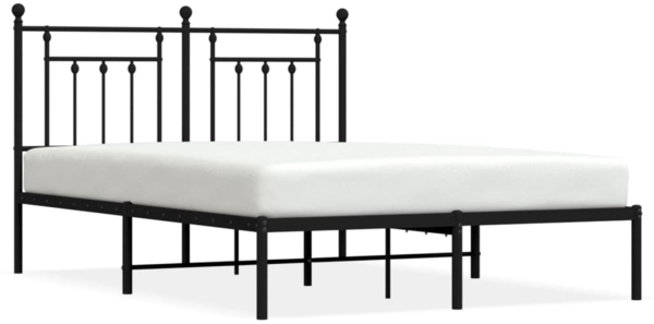 vidaXL Bettgestell mit Kopfteil Metall Schwarz 150x200 cm 353539