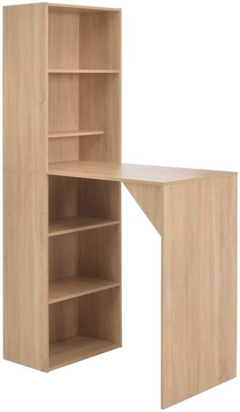Bartisch, Stehtisch, Bistrotisch mit Schrank Eichenoptik 115x59x200 cm