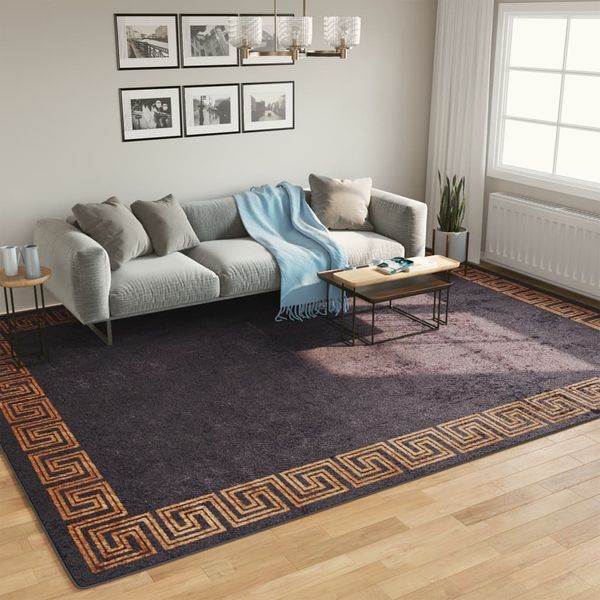 vidaXL Teppich Waschbar Schwarz und Golden 400x300 cm 136629