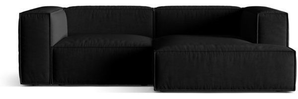 Micadoni Ecksofa Nuria 3-Sitzer Rechts Samt Schwarz