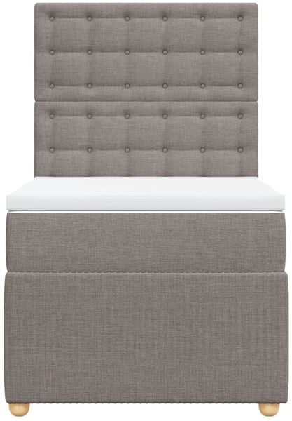 vidaXL Boxspringbett mit Matratze Taupe 90x200 cm Stoff 3294257 Bild 6