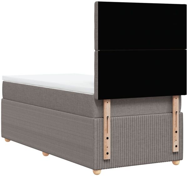 vidaXL Boxspringbett mit Matratze Taupe 90x200 cm Stoff 3294257 Bild 8