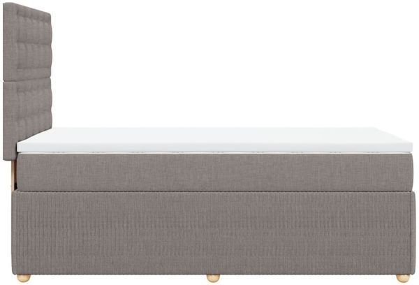 vidaXL Boxspringbett mit Matratze Taupe 90x200 cm Stoff 3294257 Bild 7