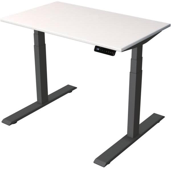 Kerkmann Schreibtisch Sitz- Stehtisch Smart office 100x60x63-12 cm Gestell Anthrazit Weiß