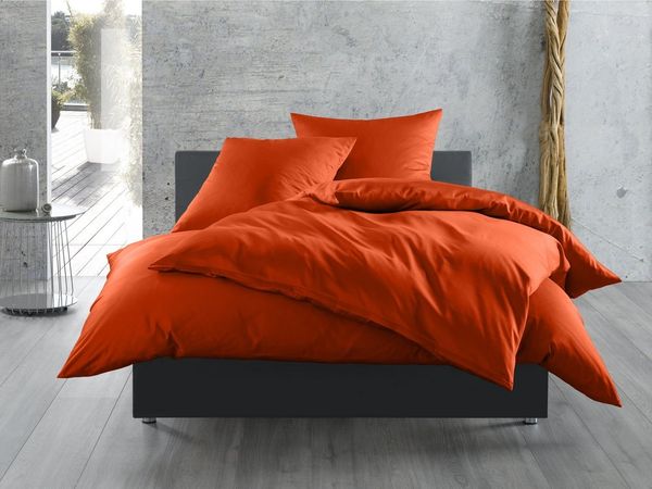 BETTWAESCHE-MIT-STIL Bettwäsche Mako Satin Bettwäsche uni einfarbig, Mako-Satin, 3 teilig