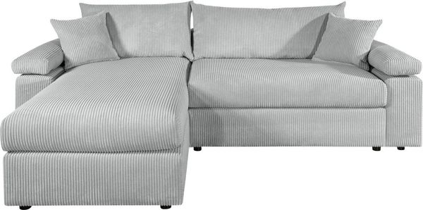 OTTO home Ecksofa Cosy L-Form, B: 234 cm, Sitzaufbau im Sandwich-Federkern, 2 Zierkissen, Mega-Sofa, Cord oder Struktur weich, Kaltschaumauflage