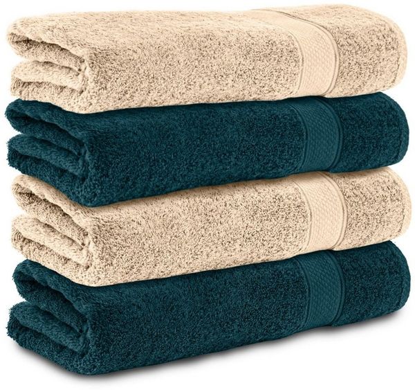 Komfortec Handtuch Set 100% Baumwolle, 470 g/m², Frottee (Set, 4-St), Handtücher 50x100 cm Set, Weich