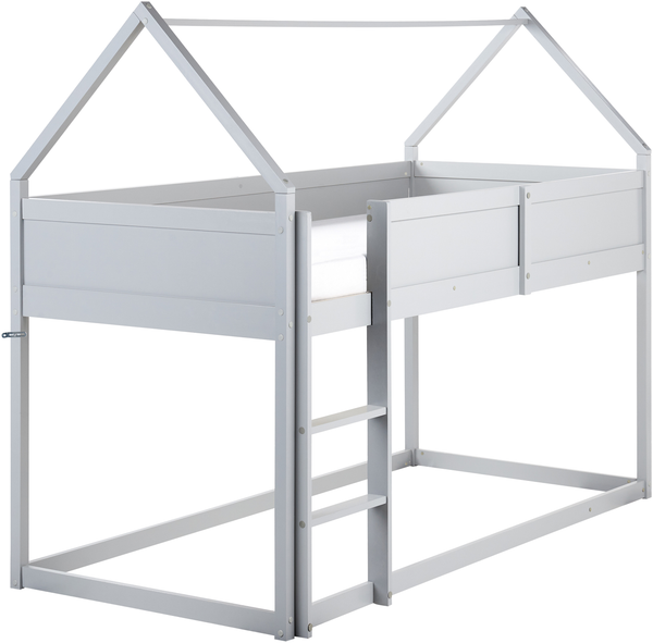Halbhochbett Haus Kiefernholz DIENNE 90 x 200 cm Grau