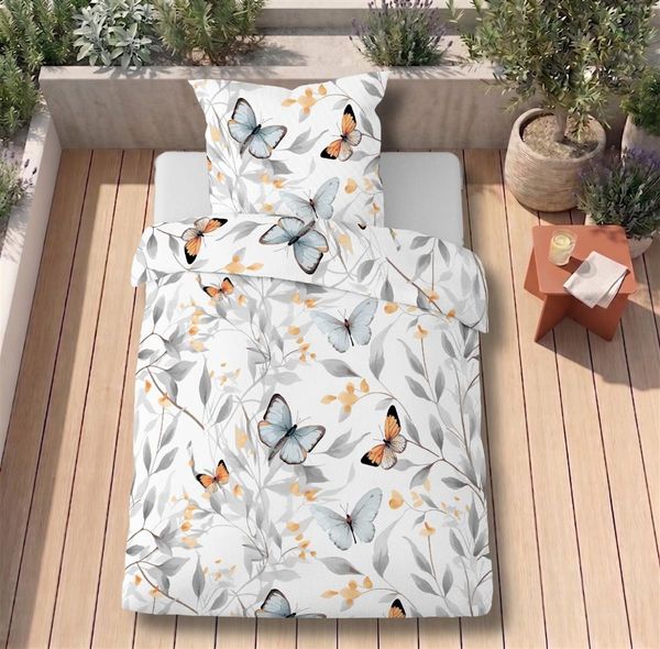Carpe Sonno Bettwäsche TENCEL Lyocell kühlende Bettwäsche 135x200 155x220 Schmetterlinge, Lyocell, 2 teilig, OEKO-TEX Bettbezug seidenähnlich, Sommerbettwäsche 135x200