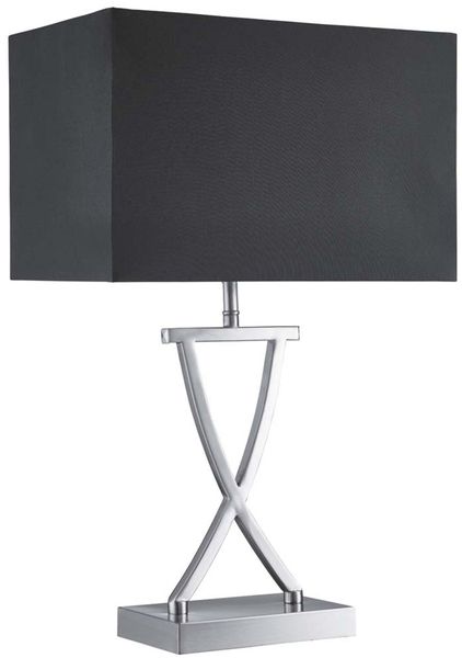 Tischleuchte, Chrom, Textil-Schirm, H 48,5 cm, CLUB