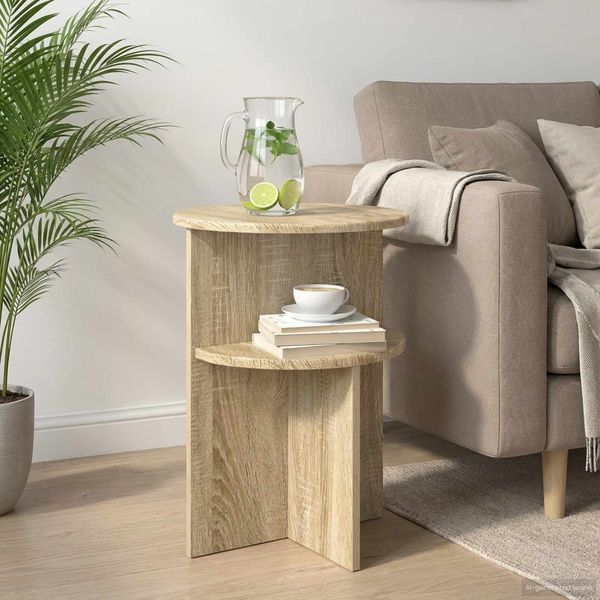 vidaXL Beistelltisch Sonoma-Eiche Ø 39,5 x 55 cm Holzwerkstoff 8001021