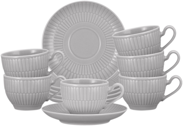 Seltmann Weiden Amina Espressotasse mit Untertasse 100 ml 6er Set Silbergrau