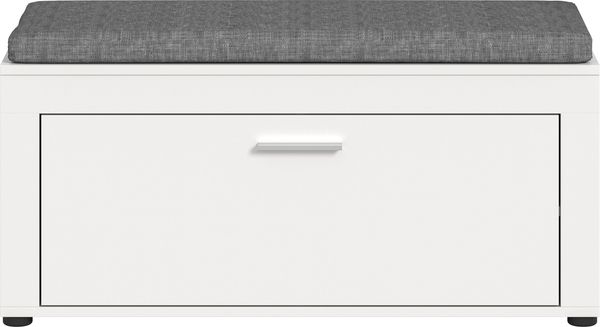 xonox. home Garderobe Jam X8BA9632 Sitzbank inkl. Sitzkissen Bank in weiß Nb, ca. 100 x 44 x 35 cm Bild 2