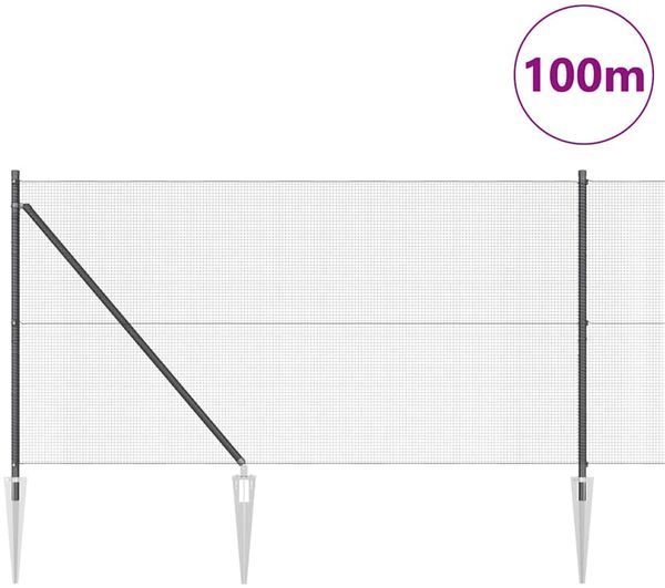 vidaXL Schweißdrahtzaun mit Spikes 100 x 1 m PVC-beschichteter Stahl 3352263 Bild 3