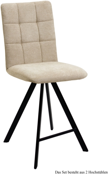 Thekenstuhl drehbar (2er-Set) Destiny 47x108x60 Schwarz/Natur