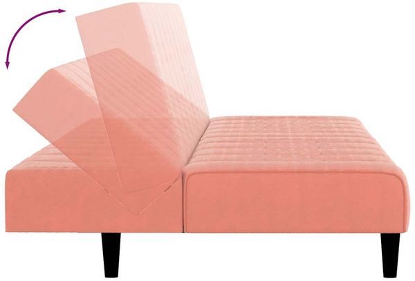 vidaXL Schlafsofa 2-Sitzer Rosa Samt 375767 Bild 8