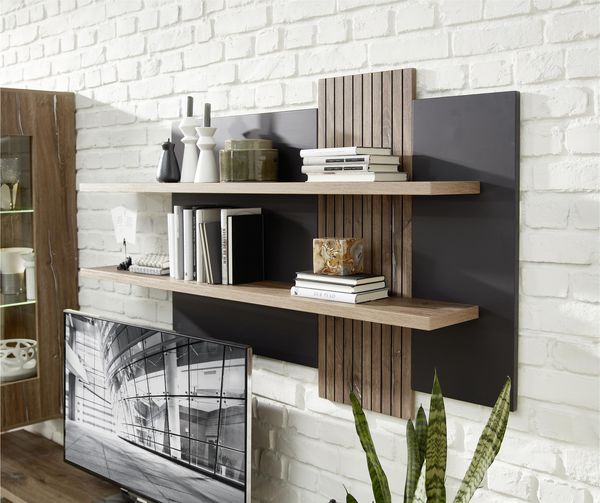 Wandregal >Lydias< in Flagstaff Oak Umbria - 150x88x22cm (BxHxT)