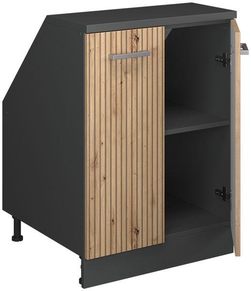 Dachschrägenschrank Rion Artisan-Eiche 60 x 81.6 cm mit 2 Türen, Schrankkorpus 60 cm Tiefe Vicco Bild 4