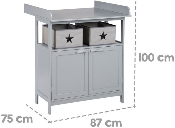 roba Wickelkommode 'Hamburg' mit Ansatz - 2 Türen - 2 Boxen - Wickelhöhe 92 cm - Taupe Bild 10
